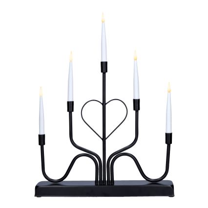 Brilagi - LED-joulukynttilänjalka LED/2xAA musta