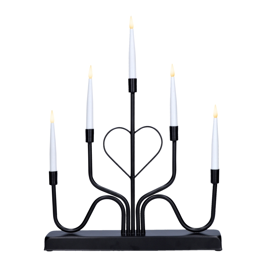 Brilagi - LED-joulukynttilänjalka LED/2xAA musta