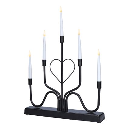 Brilagi - LED-joulukynttilänjalka LED/2xAA musta