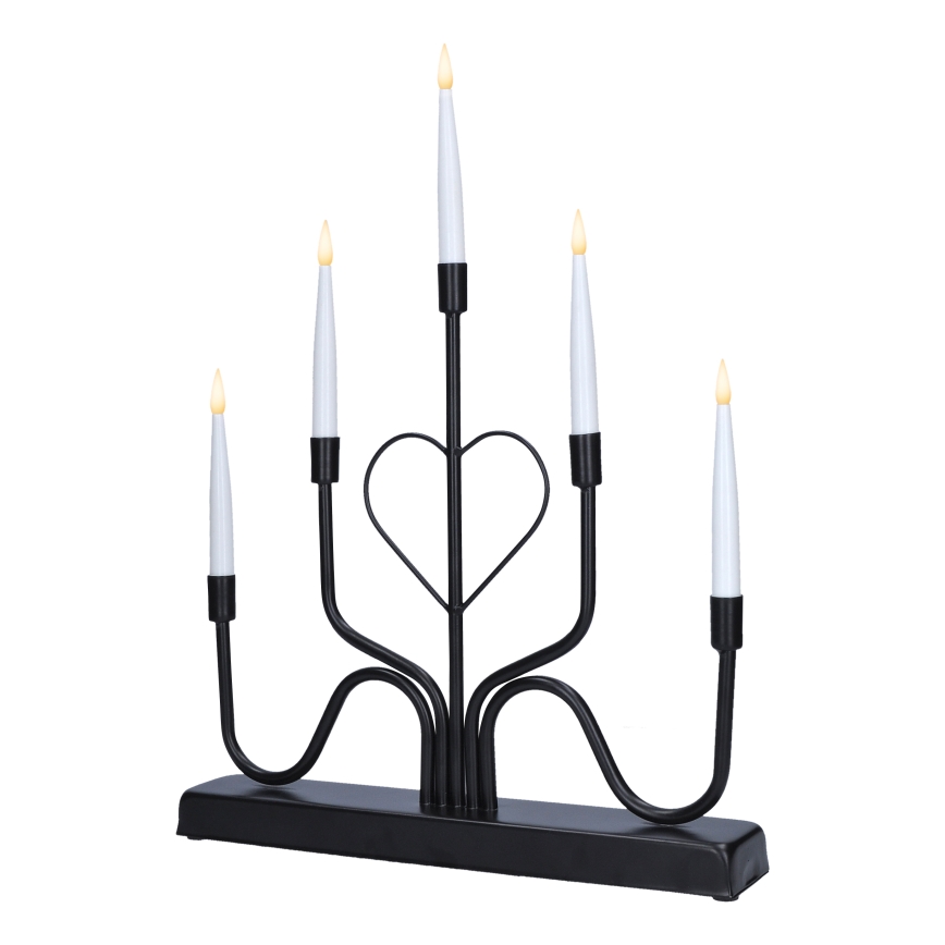 Brilagi - LED-joulukynttilänjalka LED/2xAA musta