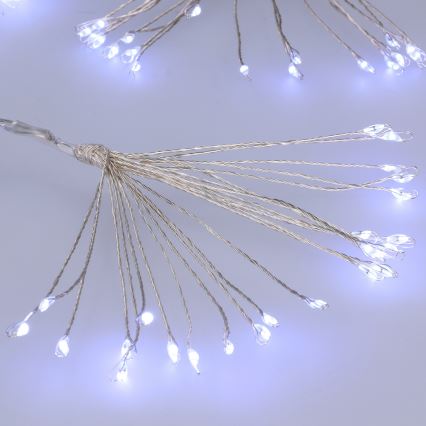 Brilagi - LED-jouluvaloketju ulkokäyttöön 150xLED 5m IP44 kylmänvalkoinen ilotulitusefekti