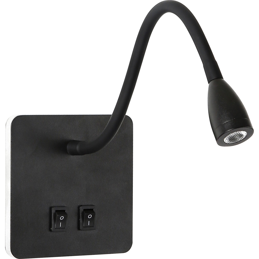 Brilagi - LED Joustava seinävalaisin MAYA Double LED/4W/230V + LED/3W musta