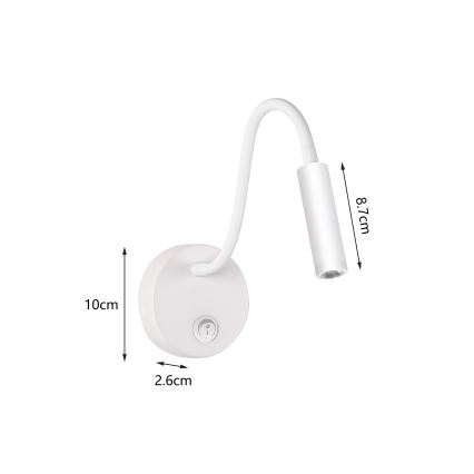 Brilagi - LED Joustava seinävalaisin MAYA LED/3W/230V 4000K valkoinen