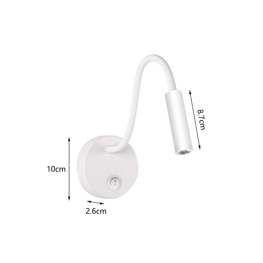 Brilagi - LED Joustava seinävalaisin MAYA LED/3W/230V 4000K valkoinen
