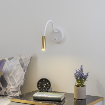 Brilagi - LED Joustava seinävalaisin MAYA LED/3W/230V 4000K valkoinen/kulta