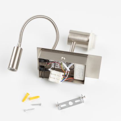 Brilagi - LED Joustava seinävalaisin NUBILA 1xE27/25W/230V + LED/3W mattakromi