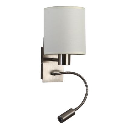 Brilagi - LED Joustava seinävalaisin NUBILA 1xE27/25W/230V + LED/3W mattakromi/kerma