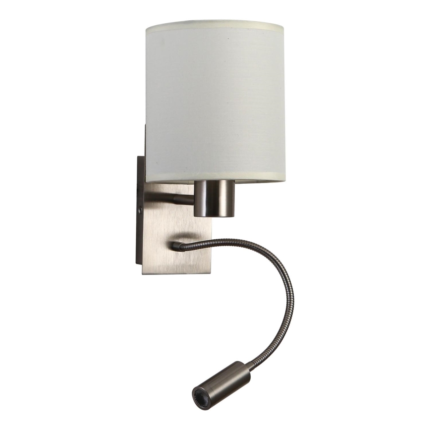 Brilagi - LED Joustava seinävalaisin NUBILA 1xE27/25W/230V + LED/3W mattakromi/kerma