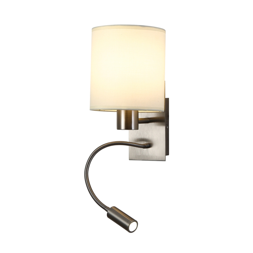 Brilagi - LED Joustava seinävalaisin NUBILA 1xE27/25W/230V + LED/3W mattakromi/kerma