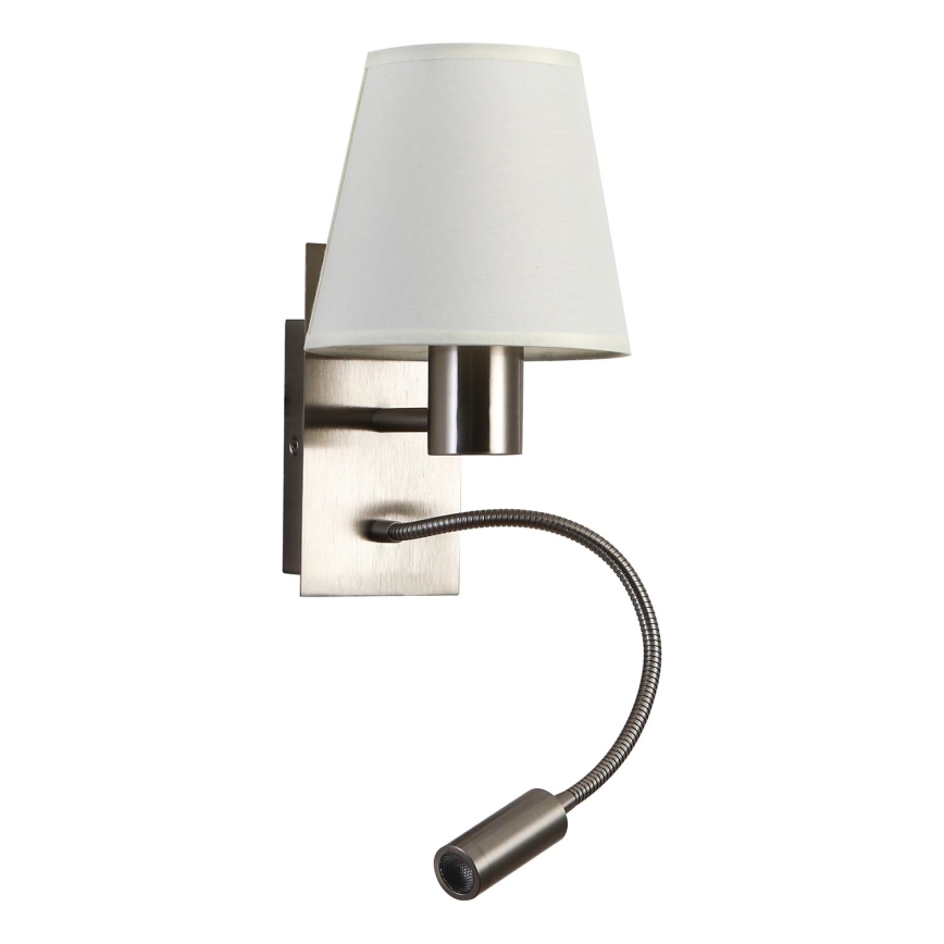 Brilagi - LED Joustava seinävalaisin NUBILA 1xE27/25W/230V + LED/3W mattakromi/kerma