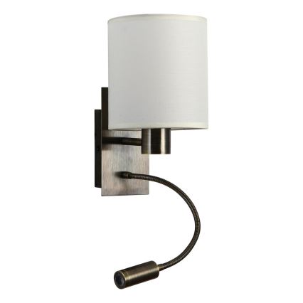 Brilagi - LED Joustava seinävalaisin NUBILA 1xE27/25W/230V + LED/3W messinki/kerma