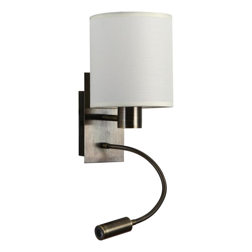 Brilagi - LED Joustava seinävalaisin NUBILA 1xE27/25W/230V + LED/3W messinki/kerma