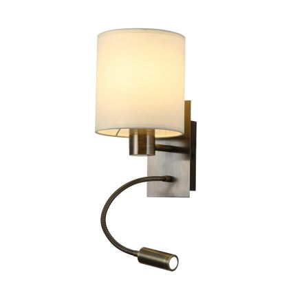 Brilagi - LED Joustava seinävalaisin NUBILA 1xE27/25W/230V + LED/3W messinki/kerma