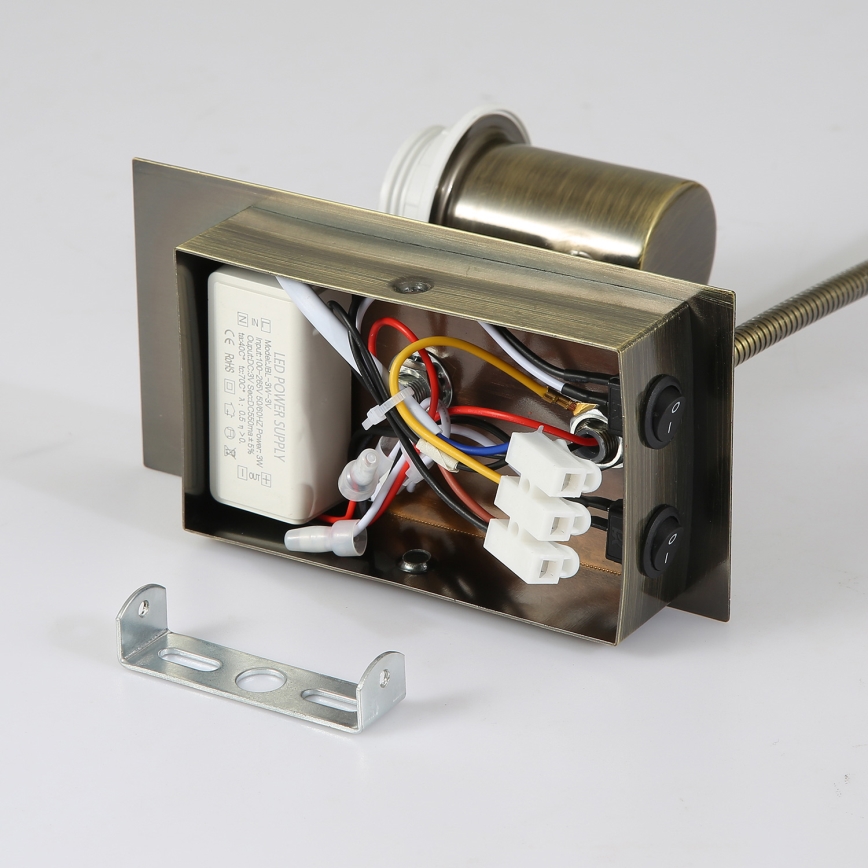 Brilagi - LED Joustava seinävalaisin NUBILA 1xE27/25W/230V + LED/3W messinki/kerma
