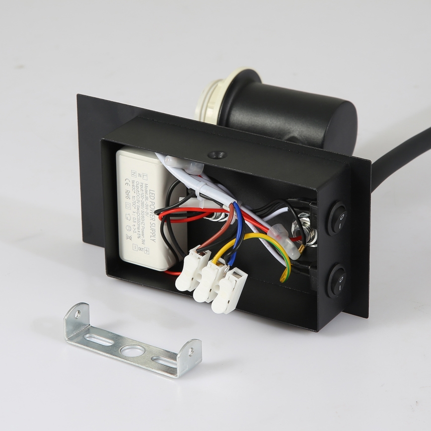 Brilagi - LED Joustava seinävalaisin NUBILA 1xE27/25W/230V + LED/3W musta/harmaa