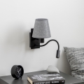 Brilagi - LED Joustava seinävalaisin NUBILA 1xE27/25W/230V + LED/3W musta/harmaa