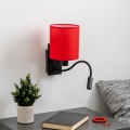 Brilagi - LED Joustava seinävalaisin NUBILA 1xE27/25W/230V + LED/3W musta/punainen