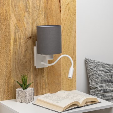 Brilagi - LED Joustava seinävalaisin NUBILA 1xE27/25W/230V + LED/3W valkoinen/antrasiitti