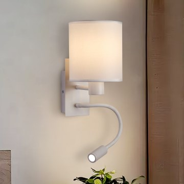 Brilagi - LED Joustava seinävalaisin NUBILA 1xE27/25W/230V + LED/3W valkoinen