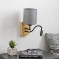 Brilagi - LED Joustava seinävalaisin NUBILA WOOD 1xE27/25W/230V + LED/3W tammi/harmaa