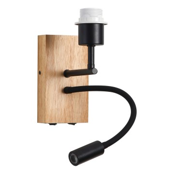 Brilagi - LED Joustava seinävalaisin NUBILA WOOD 1xE27/25W/230V + LED/3W tammi/musta