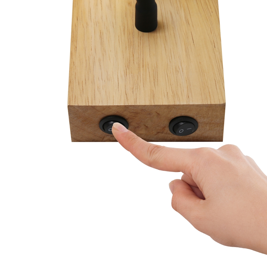Brilagi - LED Joustava seinävalaisin NUBILA WOOD 1xE27/25W/230V + LED/3W tammi/musta/kerma