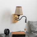 Brilagi - LED Joustava seinävalaisin NUBILA WOOD 1xE27/25W/230V + LED/3W tammi/ruskea