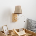 Brilagi - LED Joustava seinävalaisin NUBILA WOOD 1xE27/25W/230V + LED/3W tammi/ruskea