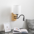 Brilagi - LED Joustava seinävalaisin NUBILA WOOD 1xE27/25W/230V + LED/3W tammi/valkoinen