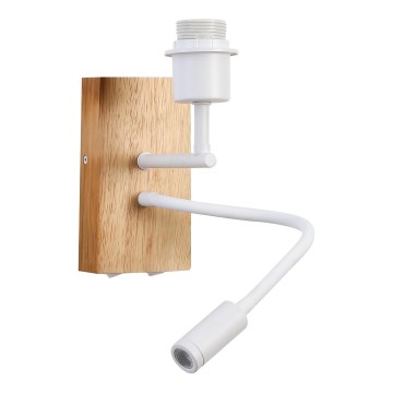 Brilagi - LED Joustava seinävalaisin NUBILA WOOD 1xE27/25W/230V + LED/3W tammi/valkoinen