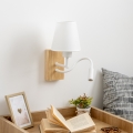 Brilagi - LED Joustava seinävalaisin NUBILA WOOD 1xE27/25W/230V + LED/3W tammi/valkoinen