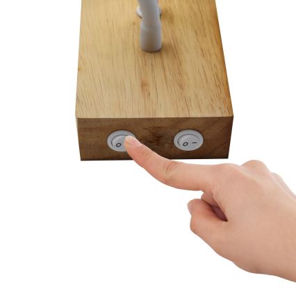 Brilagi - LED Joustava seinävalaisin NUBILA WOOD 1xE27/25W/230V + LED/3W tammi/valkoinen/kerma