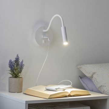 Brilagi - LED Joustava seinävalaisin USB-portilla MAYA LED/3W/230V 4000K valkoinen