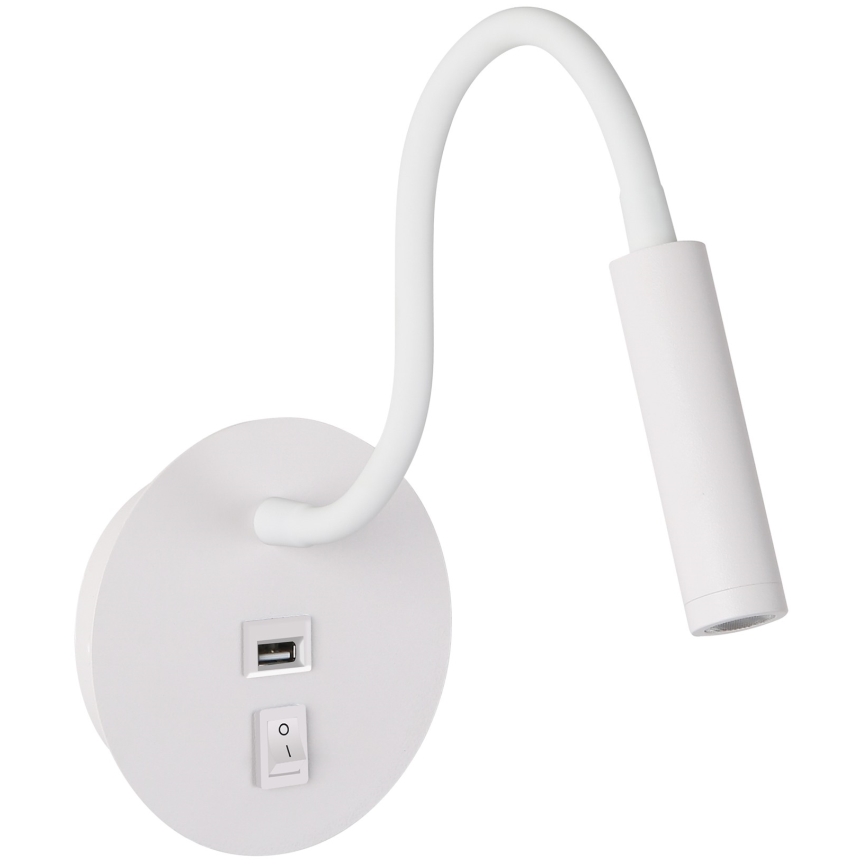 Brilagi - LED Joustava seinävalaisin USB-portilla MAYA LED/3W/230V 4000K valkoinen