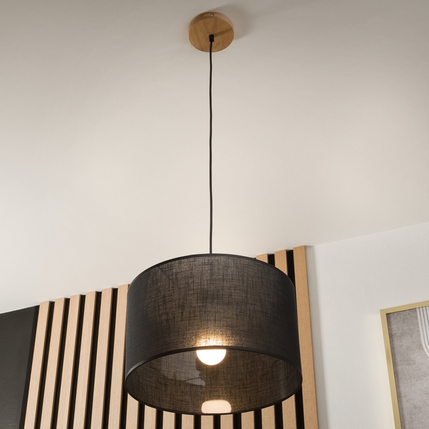 Brilagi - LED Kattokruunu johdossa ANTHONY 1xE27/60W/230V tammi/musta