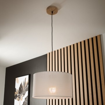 Brilagi - LED Kattokruunu johdossa ANTHONY 1xE27/60W/230V tammi/valkoinen