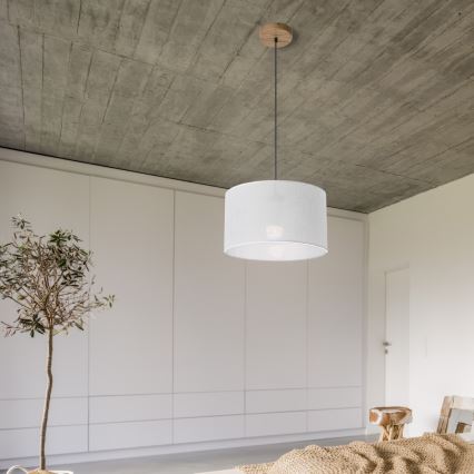 Brilagi - LED Kattokruunu johdossa ANTHONY 1xE27/60W/230V tammi/valkoinen