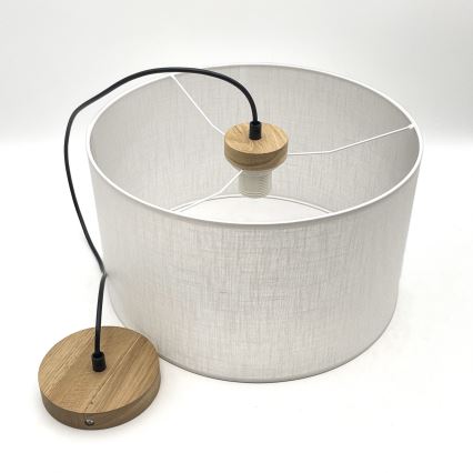 Brilagi - LED Kattokruunu johdossa ANTHONY 1xE27/60W/230V tammi/valkoinen