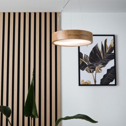 Brilagi - LED-kattokruunu johdossa CARVALHO 2xE27/60W/230V tammi halkaisija 37 cm