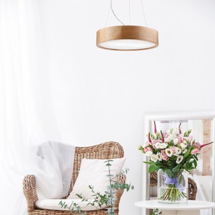 Brilagi - LED-kattokruunu johdossa CARVALHO 2xE27/60W/230V tammi halkaisija 37 cm