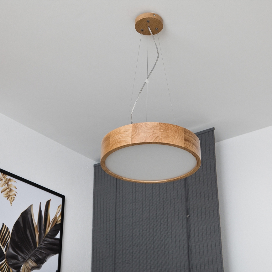 Brilagi - LED-kattokruunu johdossa CARVALHO 2xE27/60W/230V tammi halkaisija 37 cm