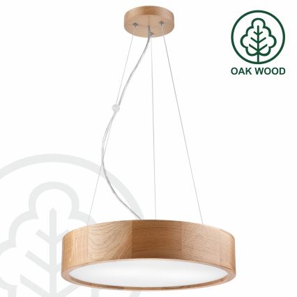Brilagi - LED-kattokruunu johdossa CARVALHO 2xE27/60W/230V tammi halkaisija 37 cm