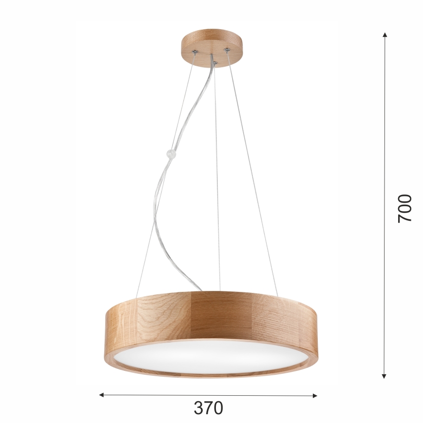 Brilagi - LED-kattokruunu johdossa CARVALHO 2xE27/60W/230V tammi halkaisija 37 cm