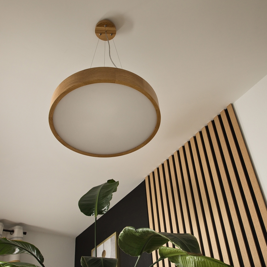 Brilagi - LED-kattokruunu johdossa CARVALHO 3xE27/60W/230V tammi halkaisija 47,5 cm