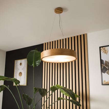 Brilagi - LED-kattokruunu johdossa CARVALHO 3xE27/60W/230V tammi halkaisija 47,5 cm