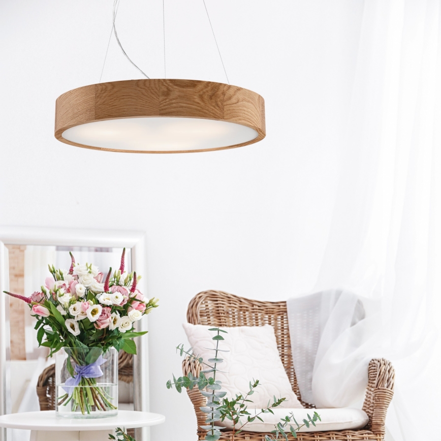 Brilagi - LED-kattokruunu johdossa CARVALHO 3xE27/60W/230V tammi halkaisija 47,5 cm