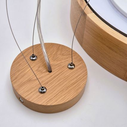 Brilagi - LED-kattokruunu johdossa CARVALHO 3xE27/60W/230V tammi halkaisija 47,5 cm