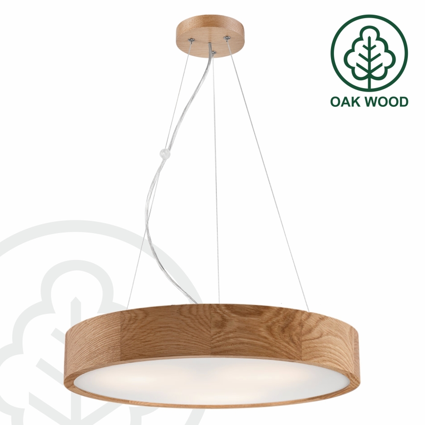 Brilagi - LED-kattokruunu johdossa CARVALHO 3xE27/60W/230V tammi halkaisija 47,5 cm