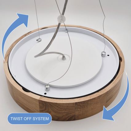 Brilagi - LED-kattokruunu johdossa CARVALHO 3xE27/60W/230V tammi halkaisija 47,5 cm