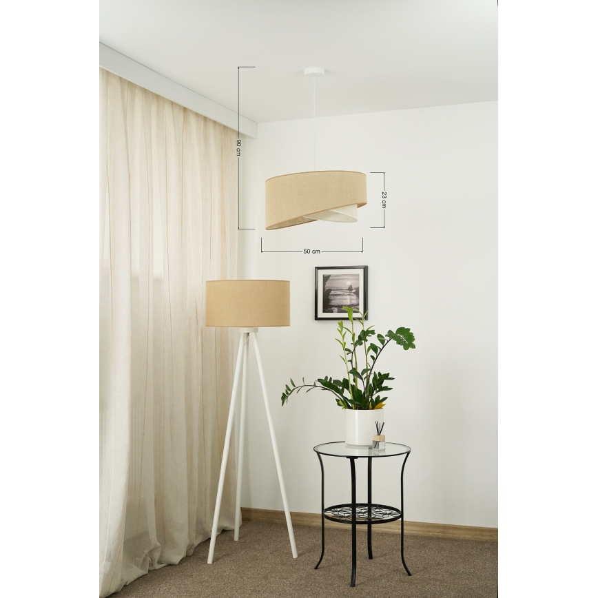 Brilagi - LED-kattokruunu johdossa LYRA 1xE27/15W/230V beige/kerma